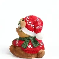 Фигурка декоративная &laquo;Медвежонок с ёлочным шариком&raquo;, полистоун, 8&times;6.5&times;8 см, красно-зелёная