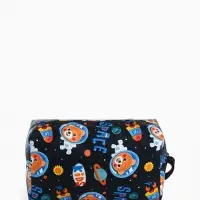 Косметичка - футляр женская с ручкой, объёмная, маленькая, для прокладок, косметики, лекарств, чёрная