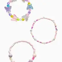 Браслет детский «Выбражулька», 3 шт. набор, бабочки, бусины, цветной Браслет детский «Выбражулька», 3 шт. набор, бабочки, бусины, цветной