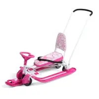 Снегокат «Котики», с родительской ручкой, со спинкой, розовый, ТС6-СЛ/К Snow Cat Снегокат «Котики», с родительской ручкой, со спинкой, розовый, ТС6-СЛ/К Snow Cat