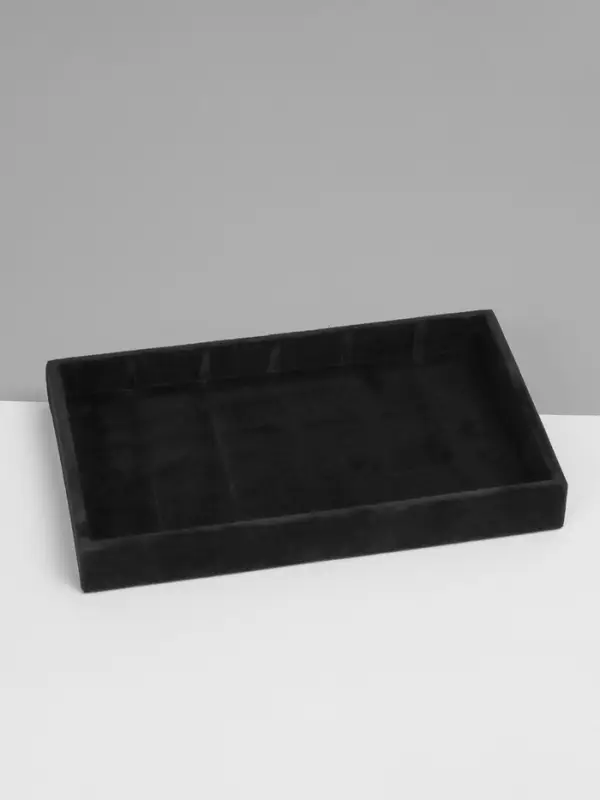 Подставка для украшений QF, 18 ячеек, флок, 21&times;12.3&times;2.5 см, чёрная