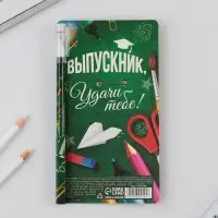 Подарочный набор, ручка шариковая 0.5 мм, значок «Выпускник ШКОЛЫ»