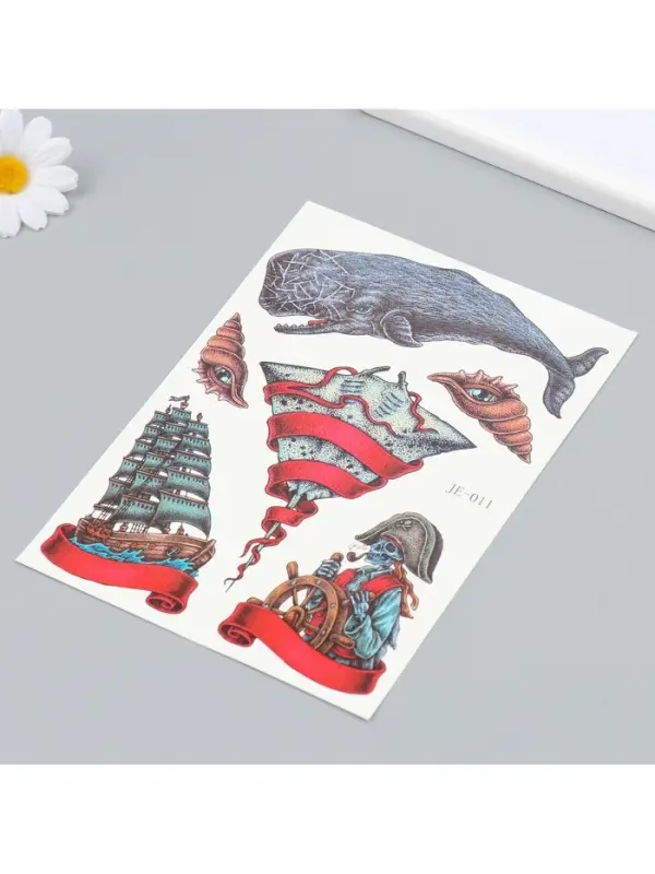 Переводные тату на тело цветные «Морские истории», 21×14.8 см