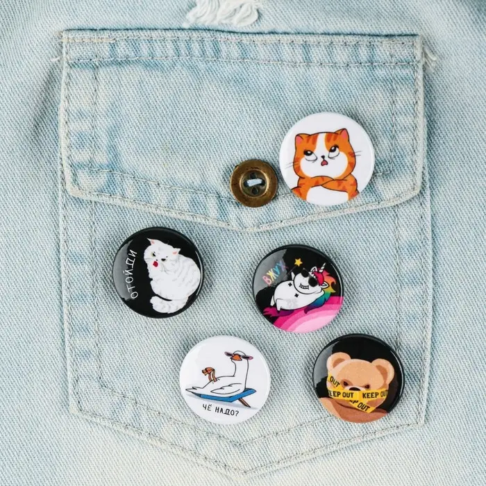 Значок металлический , закатной «Треш персонажи», 25 мм, МИКС Значок металлический , закатной «Треш персонажи», 25 мм, МИКС