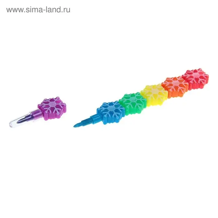 Карандаш восковой «Снежинка» 5 цветов Карандаш восковой «Снежинка» 5 цветов