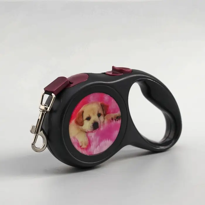 Рулетка с принтом &laquo;Милашка&raquo;, 3 м, вес животного до 12 кг, чёрная