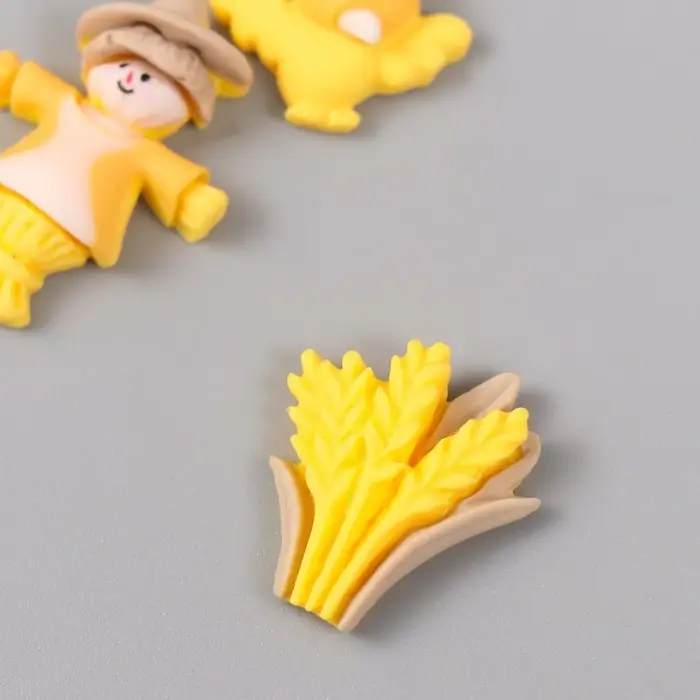 Декор для творчества пластик "Пугало, цыплёнок и пшеница" набор 3 шт