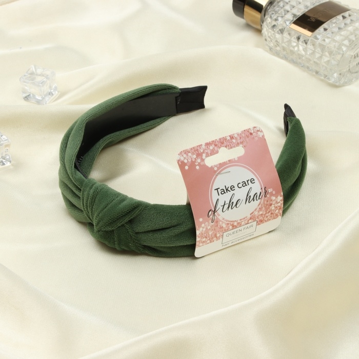 Ободок для волос Ободок для волос "Кимбрели" бархат, 2,5 см, зелёный