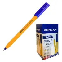Ручка шариковая Pensan. ТR-23, синий стержень, игольчатый узел 1 мм, на масляной основе, треугольный корпус