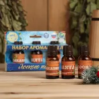 Новогодний набор эфирных масел &laquo;С Новым годом! С легким паром!&raquo;, сосна, эвкалипт и мята, 3 шт. по 15 мл