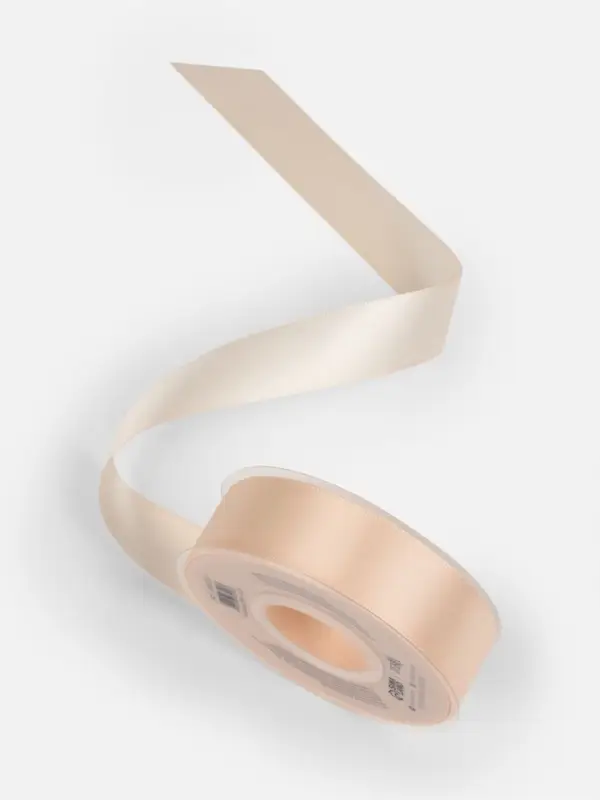 Лента атласная TEIRA, двухсторонняя, 25 мм, 25&plusmn;1 м, светло-бежевая №112