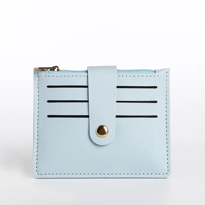 Картхолдер с монетницей на молнии, цвет голубой
