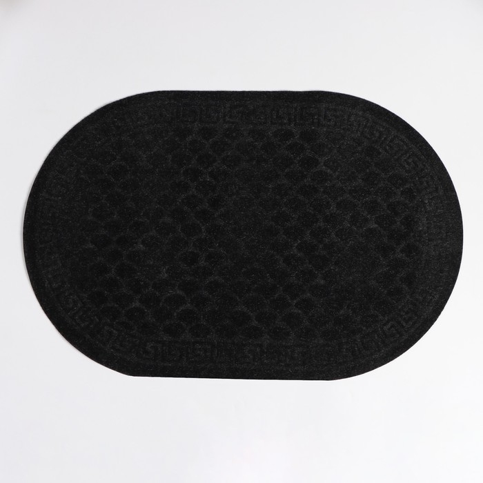 Коврик придверный влаговпитывающий «Чешуйки», 60×90 см, цвет чёрный Коврик придверный влаговпитывающий «Чешуйки», 60×90 см, цвет чёрный