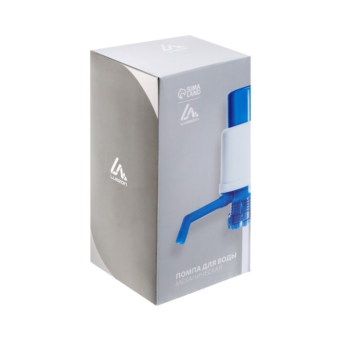 Помпа для воды Luazon, механическая, средняя, под бутыль от 11 до 19 л, голубая