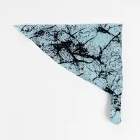 Косынка для девочки "Узор", цв. голубой, р-р 50, 100% п/э
