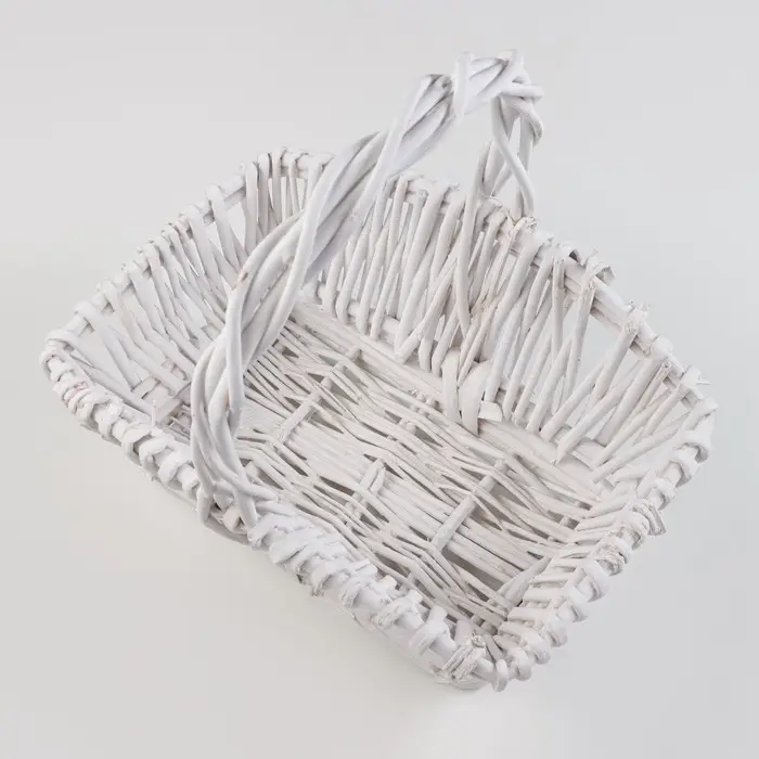 Корзина плетёная для хранения Tasa, из лозы, с ручкой, белая, набор 3 шт.