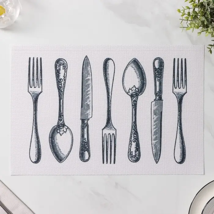 Салфетки сервировочные на стол Доляна &laquo;Сервировка&raquo;, 4 шт., 30&times;45 см, белые