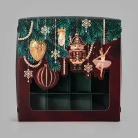 Коробка для 16 конфет &laquo;Новогодние игрушки&raquo;, 18,9 х 18,9 х 3,8 см