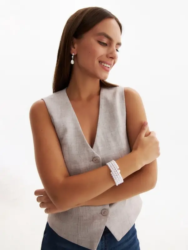 Браслет пружинка &laquo;Жемчуг. Невеста&raquo;, d=5.5 см, бусина 5 мм, 3 ряда, белый