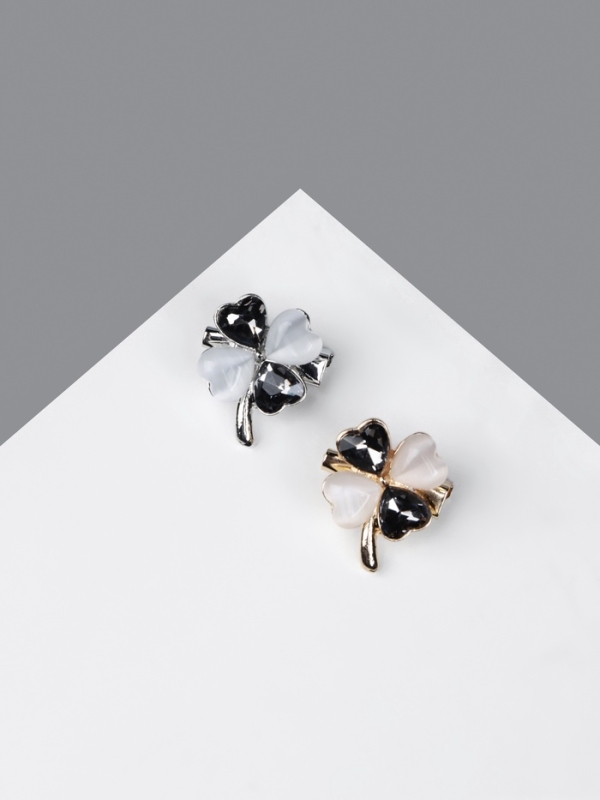 Брошь «Клевер» кошачий глаз, МИКС(неделимая фасовка 12 шт., цена за шт.)