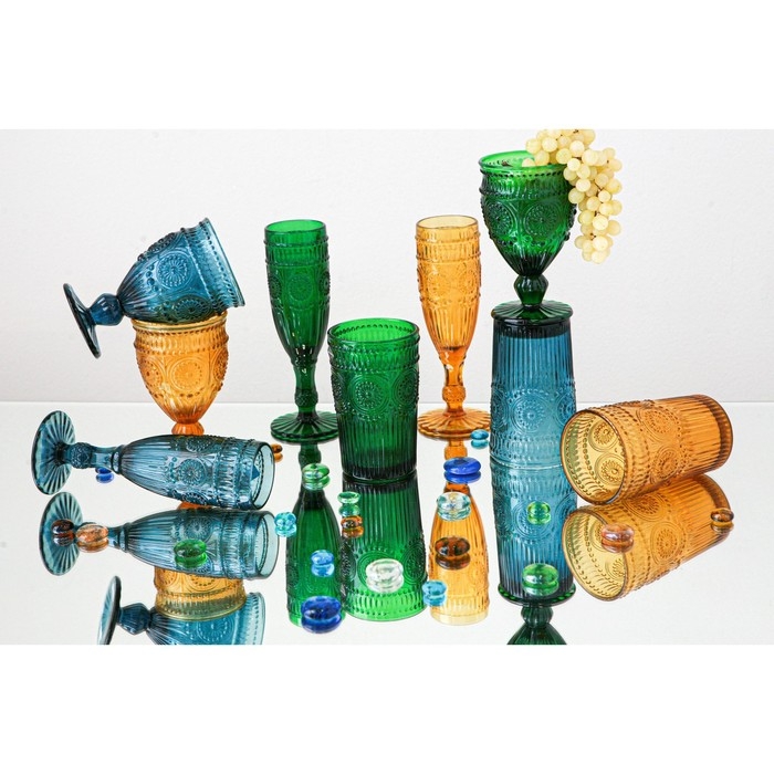 Бокал из стекла для шампанского Magistro «Ларго», 180 мл, 7×19,7 см, цвет синий Бокал из стекла для шампанского Magistro «Ларго», 180 мл, 7×19,7 см, цвет синий