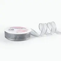 Лента декоративная, капроновая/атласная, 20 мм, 18&plusmn;1 м, цвет серебряный