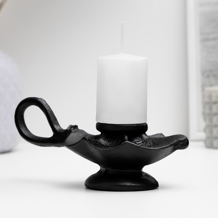 Подсвечник Подсвечник "Лампа" черный 6х7х15см