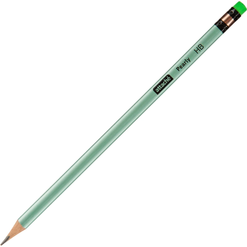 Карандаш чернографитный Attache Pearly HB, ласт, трехгр, дерево, в асс