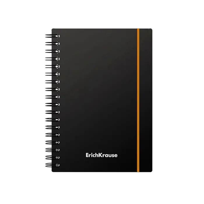 Тетрадь на спирали ErichKrause. Accent А6, 80 листов, в клетку, пластиковая обложка, на резинке, блок офсет, МИКС