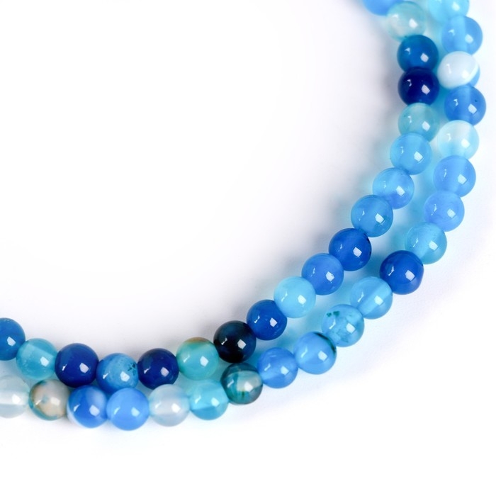 Бусины из натурального камня «Голубой агат» набор 90 шт., размер 1 шт. — 4 мм Бусины из натурального камня «Голубой агат» набор 90 шт., размер 1 шт. — 4 мм