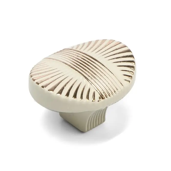 Ручка-кнопка CAPPIO, цинк, d=35 мм, цвет белый/золото Ручка-кнопка CAPPIO, цинк, d=35 мм, цвет белый/золото