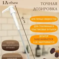 Набор помпа - дозатор для сиропа, белая, универсальная 3 шт., (31-32 мм), 10 мл