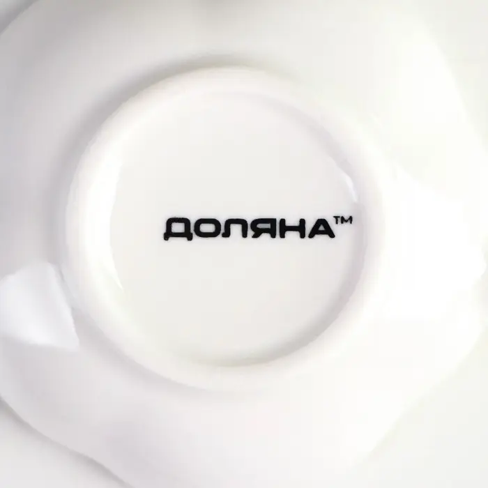 Соусник керамический с ручкой Доляна «Цветочек», 40 мл, 10,5×7 см, цвет белый Соусник керамический с ручкой Доляна «Цветочек», 40 мл, 10,5×7 см, цвет белый