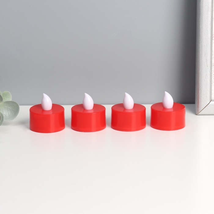 Светодиодные свечи, ночники LED RISALUX «Для жутких ритуалов» набор 4 шт., красные, RGB, 3.5×3.5×4 см