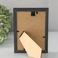 Фоторамка для фото 10х15 см "Oframe", пластик, чёрный с серебром, (пластиковый экран)