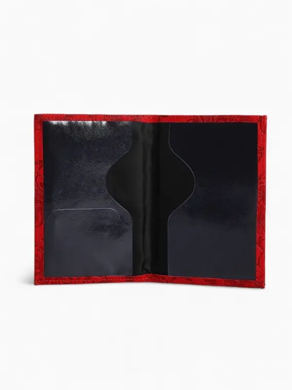 Обложка для паспорта, искусственная кожа, с тиснением, красная