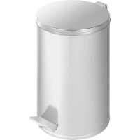 Ведро мусорное стальное 20л круглое серебр с педалью и крышкой 250х400мм
