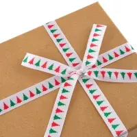 Лента атласная &laquo;Ёлочки&raquo;, 1.5 см &times; 5 м, белая