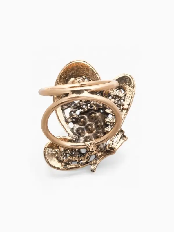 Кольцо для платка &laquo;Бабочка&raquo;, цвет золото в черненом золоте