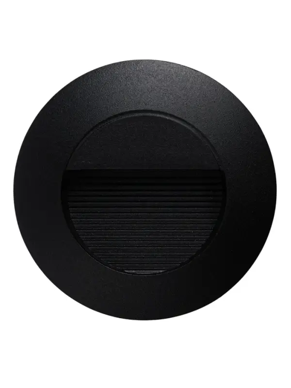 Встраиваемый светильник для лестницы, IP65, 3 Вт, 4000K, 65&times;65 мм, круглый, чёрный, свечение нейтральное белое