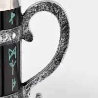 Кружка средневековая &laquo;Руны&raquo;, 600 мл, 15.5&times;10&times;14.5 см, нержавеющая сталь, чёрная