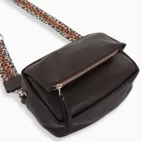 Сумка женская кросс-боди TEXTURA на молнии, 21&times;7&times;13 см, тёмно-коричневая