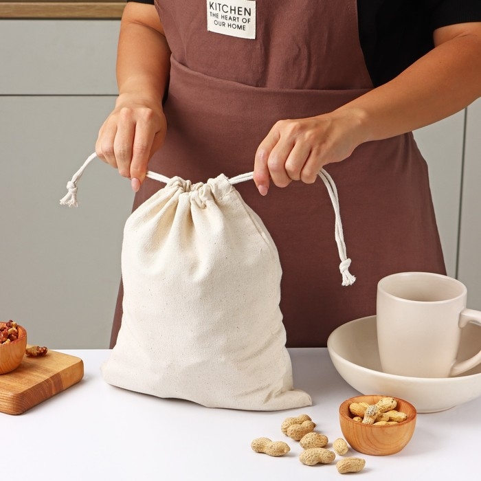 Мешочек для хранения продуктов Доляна, 25×30 см, лён
