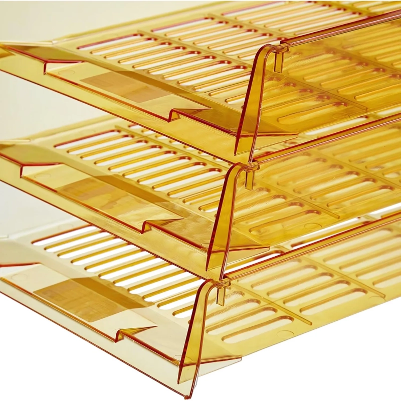 Лоток горизонтальный Attache Bright Colours решетчатый прозрачный желтый