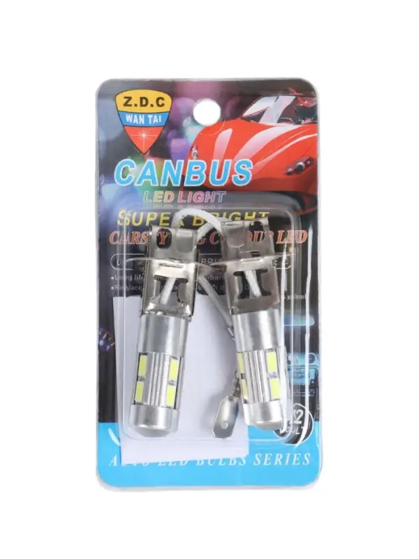 Автомобильная лампа, светодиодная, H3, 12 В, 13 SMd=5050, 2 шт., белый