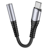 Адаптер Hoco LS33, Type-C (m) - jack 3.5mm (f), 12 см, серый