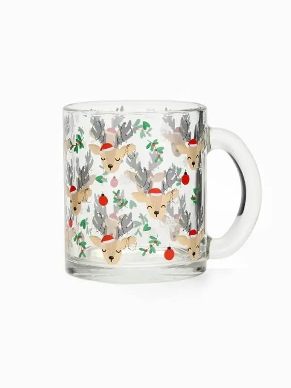 Кружка новогодняя стеклянная &laquo;Милые олени&raquo;, 300 мл