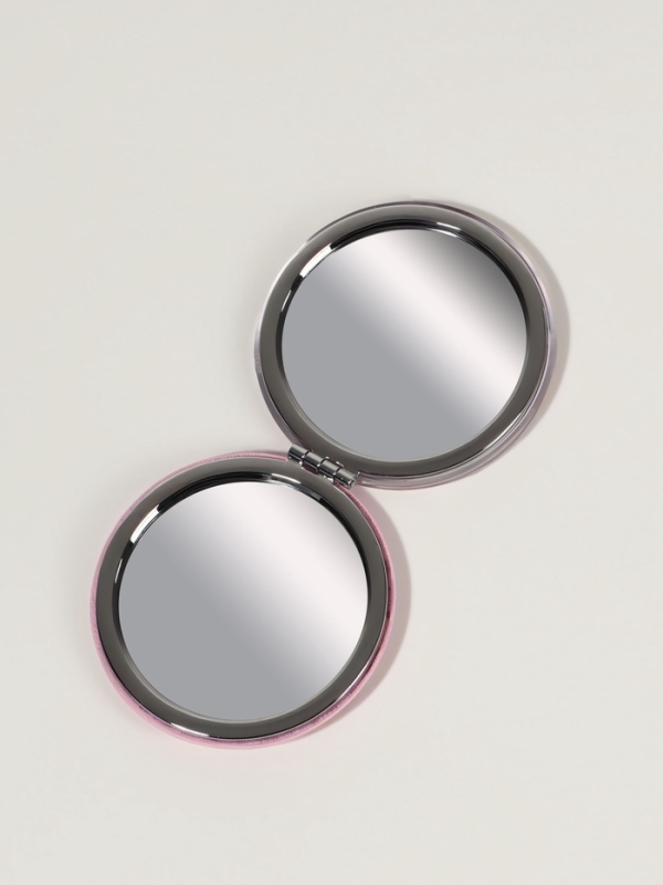 Зеркало складное «Цветы», d = 7,2 см, с увеличением, цвет розовый Зеркало складное «Цветы», d = 7,2 см, с увеличением, цвет розовый