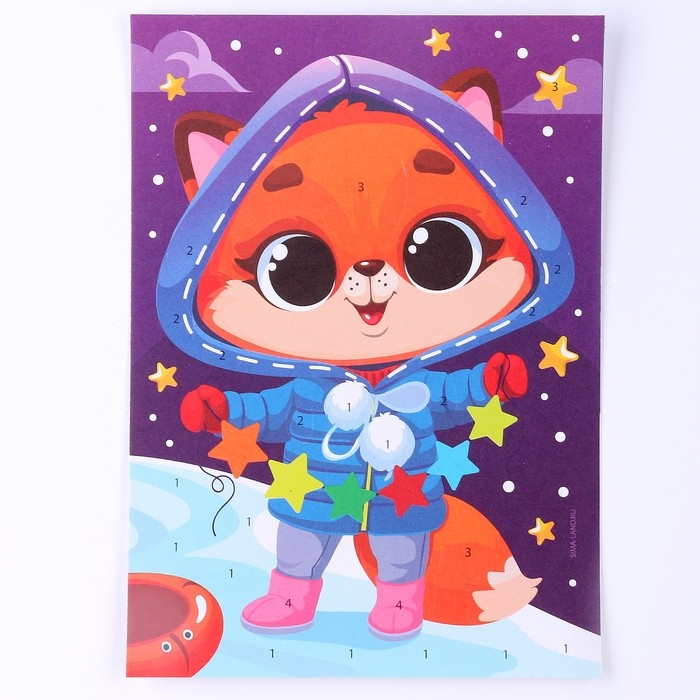 Аппликация фольгой на новый год «Лисичка», набор для творчества Аппликация фольгой на новый год «Лисичка», набор для творчества