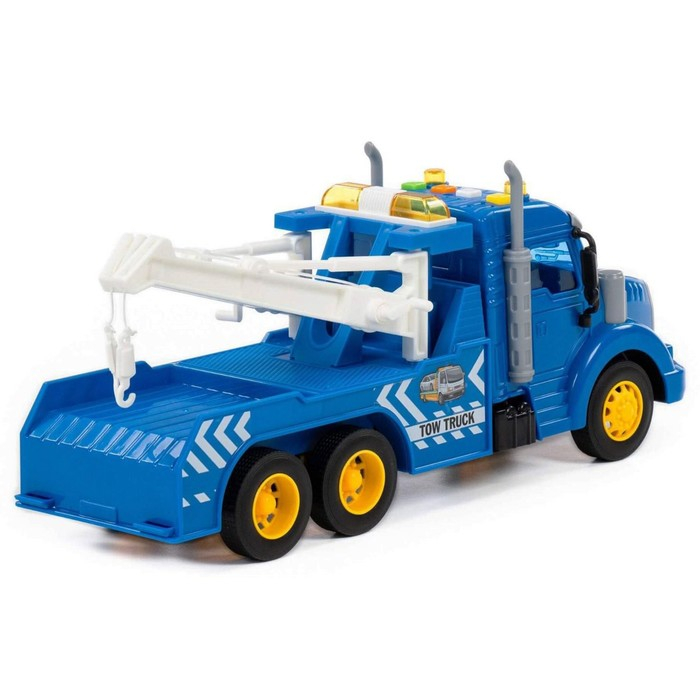 Автомобиль-эвакуатор «Профи», инерционный, со светом и звуком, цвет синий Автомобиль-эвакуатор «Профи», инерционный, со светом и звуком, цвет синий
